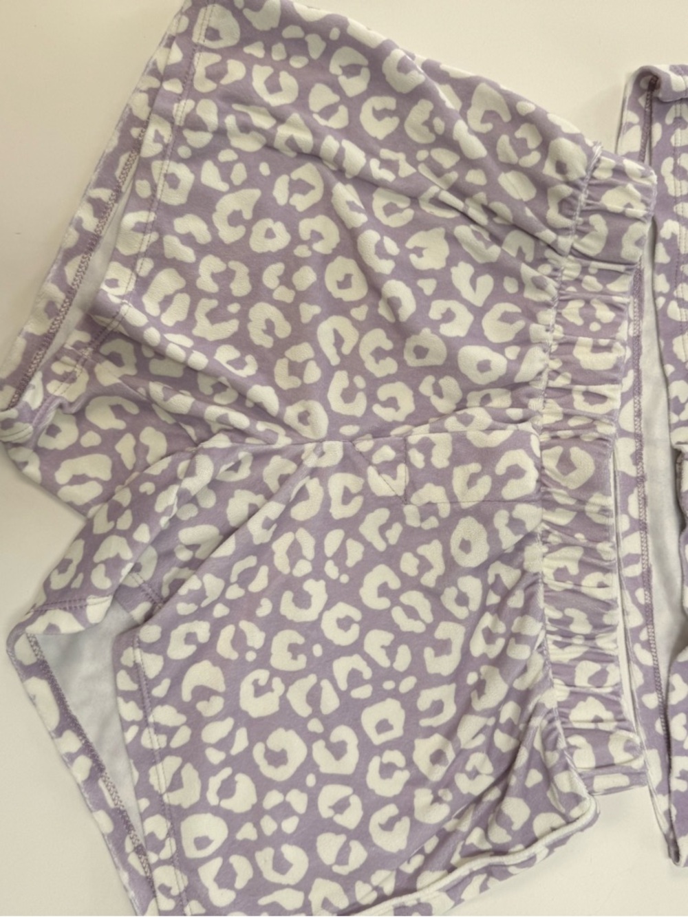 art class Lilac and White Leopard Print Kids Pajama Set - Picture 4 of 7